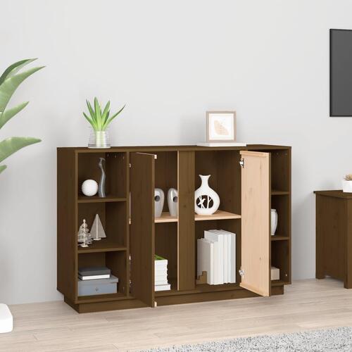 Skænk 120x35x80 cm massivt fyrretræ gyldenbrun