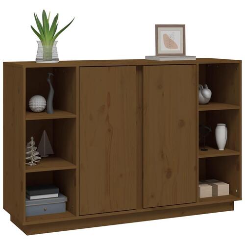 Skænk 120x35x80 cm massivt fyrretræ gyldenbrun