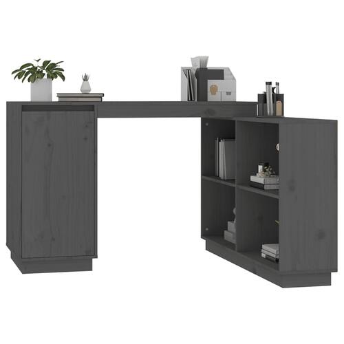 Skrivebord 110x50x75 cm massivt fyrretræ grå