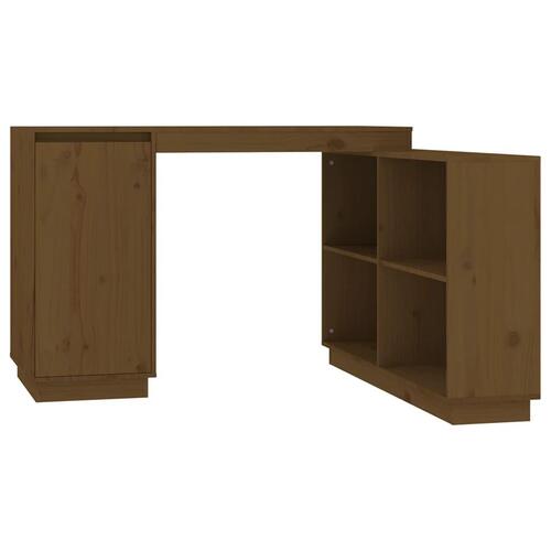 Skrivebord 110x50x75 cm massivt fyrretræ gyldenbrun