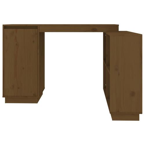 Skrivebord 110x50x75 cm massivt fyrretræ gyldenbrun