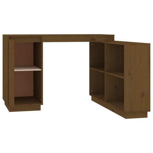 Skrivebord 110x50x75 cm massivt fyrretræ gyldenbrun