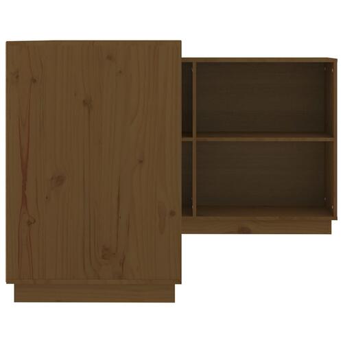 Skrivebord 110x50x75 cm massivt fyrretræ gyldenbrun