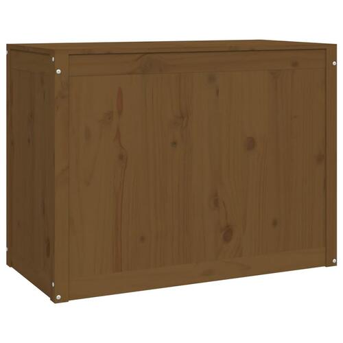 Vasketøjskurv 88,5x44x66 cm massivt fyrretræ gyldenbrun