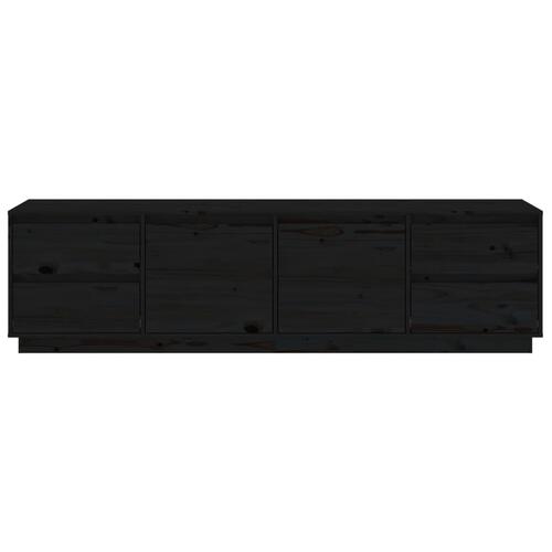 Tv-bord 176x37x47,5 cm massivt fyrretræ sort