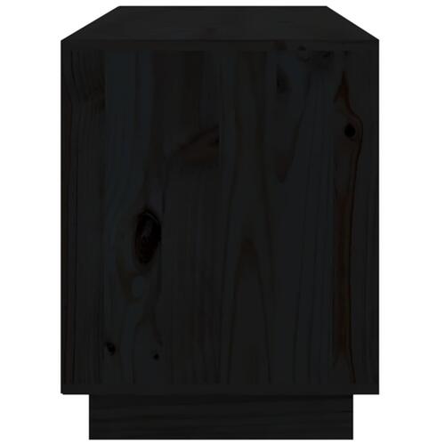 Tv-bord 176x37x47,5 cm massivt fyrretræ sort