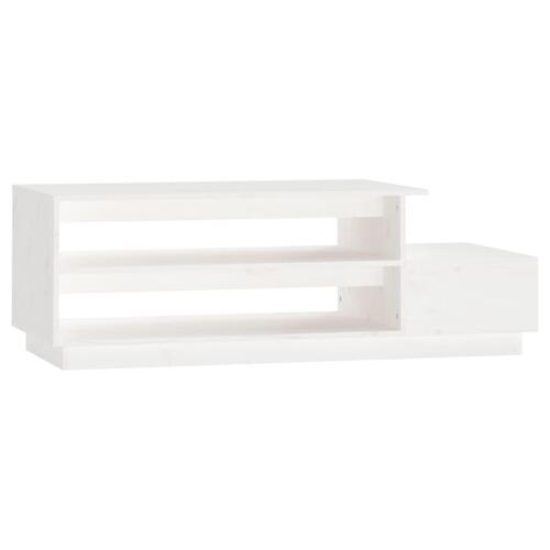 Sofabord 120x50x40,5 cm massivt fyrretræ hvid