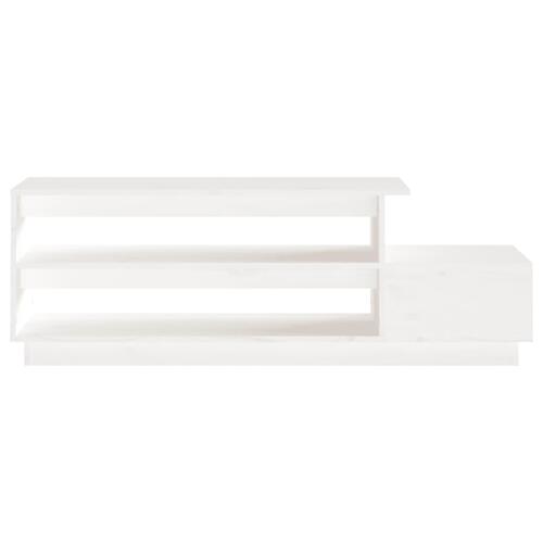 Sofabord 120x50x40,5 cm massivt fyrretræ hvid