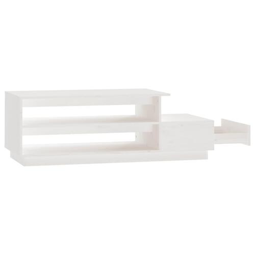 Sofabord 120x50x40,5 cm massivt fyrretræ hvid