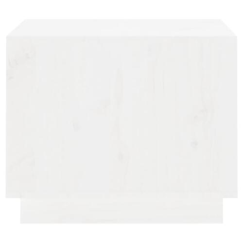 Sofabord 120x50x40,5 cm massivt fyrretræ hvid