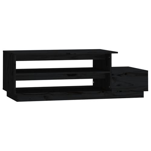 Sofabord 120x50x40,5 cm massivt fyrretræ sort