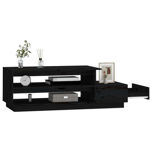 Sofabord 120x50x40,5 cm massivt fyrretræ sort