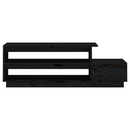 Sofabord 120x50x40,5 cm massivt fyrretræ sort