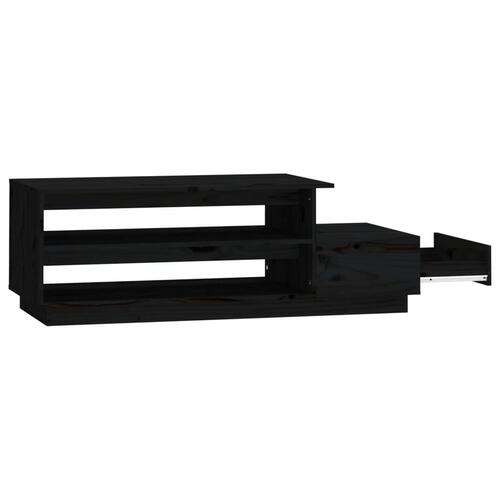 Sofabord 120x50x40,5 cm massivt fyrretræ sort