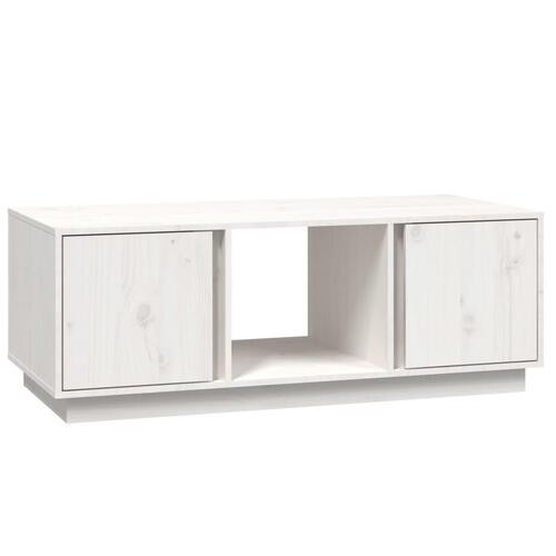 Sofabord 110x50x40 cm massivt fyrretræ hvid