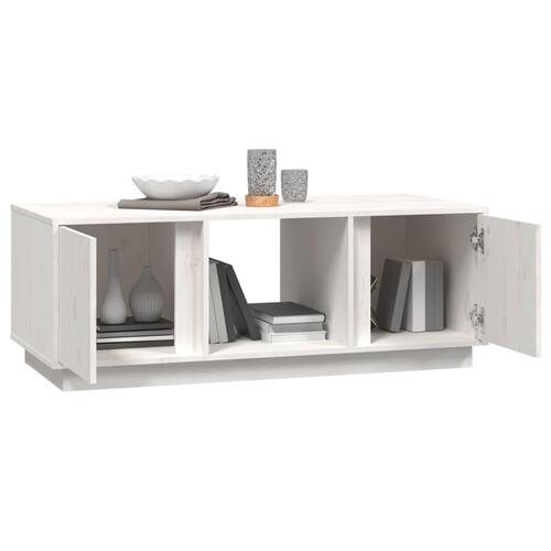 Sofabord 110x50x40 cm massivt fyrretræ hvid