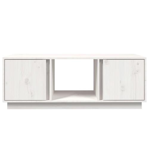 Sofabord 110x50x40 cm massivt fyrretræ hvid