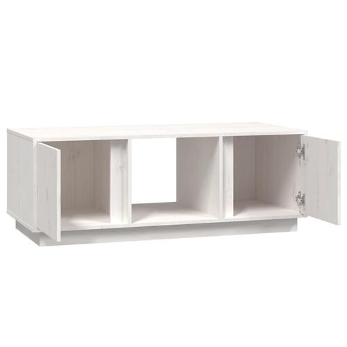 Sofabord 110x50x40 cm massivt fyrretræ hvid