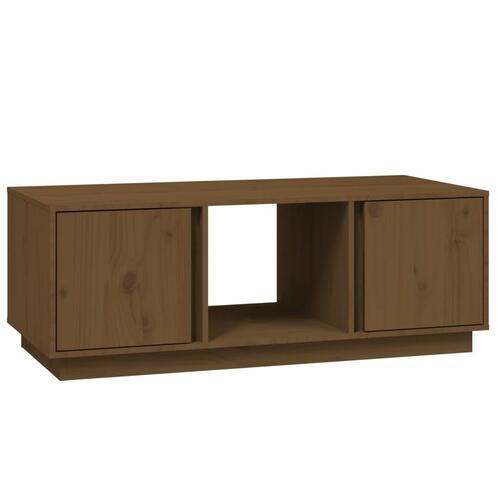Sofabord 110x50x40 cm massivt fyrretræ gyldenbrun