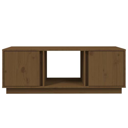 Sofabord 110x50x40 cm massivt fyrretræ gyldenbrun