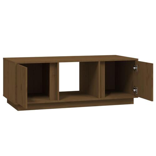Sofabord 110x50x40 cm massivt fyrretræ gyldenbrun