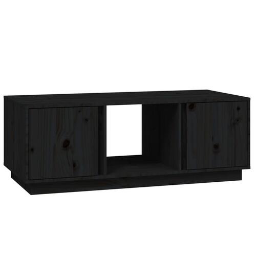 Sofabord 110x50x40 cm massivt fyrretræ sort