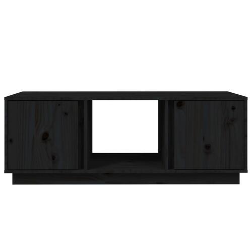 Sofabord 110x50x40 cm massivt fyrretræ sort