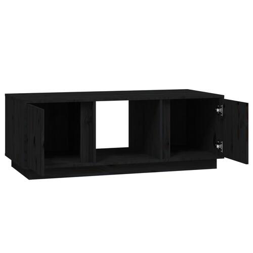 Sofabord 110x50x40 cm massivt fyrretræ sort