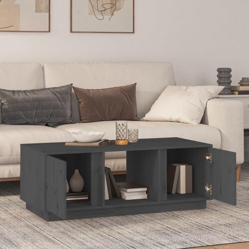 Sofabord 110x50x40 cm massivt fyrretræ grå