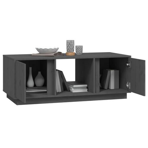 Sofabord 110x50x40 cm massivt fyrretræ grå