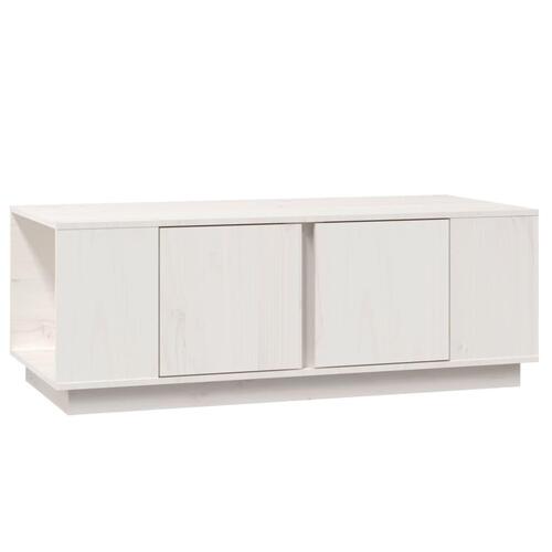 Sofabord 110x50x40 cm massivt fyrretræ hvid