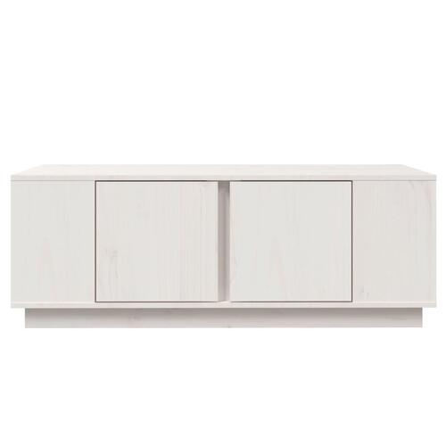 Sofabord 110x50x40 cm massivt fyrretræ hvid