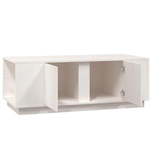 Sofabord 110x50x40 cm massivt fyrretræ hvid