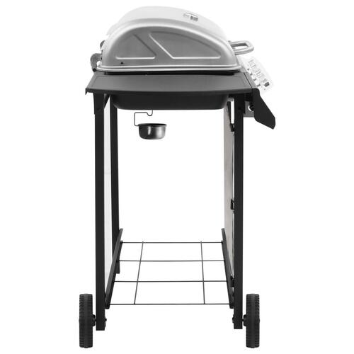 Gasgrill 4 brændere sort og sølvfarvet