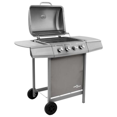 Gasgrill 4 brændere sølvfarvet