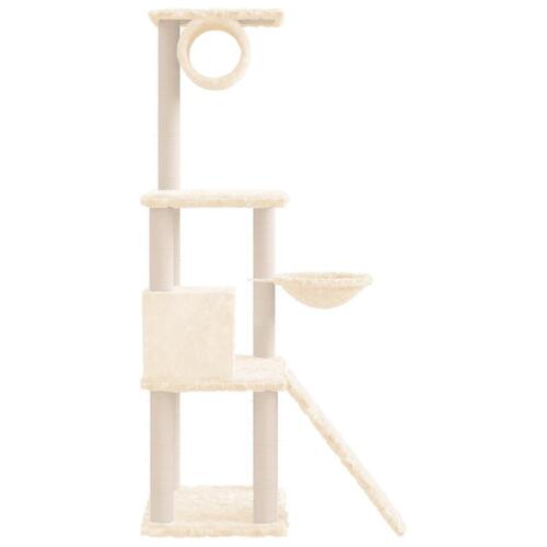 Kradsetræ med sisalkradsestolper 131 cm cremefarvet