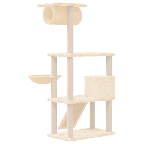 Kradsetræ med sisalkradsestolper 131 cm cremefarvet