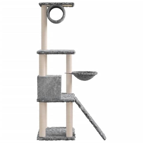 Kradsetræ med sisalstolper 131 cm lysegrå
