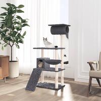 Kradsetræ med sisalstolper 131 cm mørkegrå