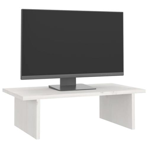 Skærmholder 50x27x15 cm massivt fyrretræ hvid