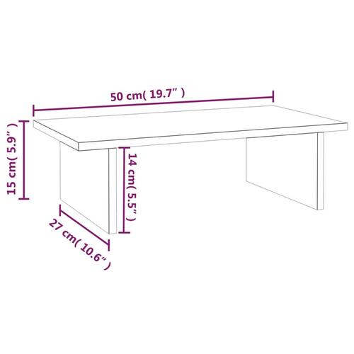 Skærmholder 50x27x15 cm massivt fyrretræ grå
