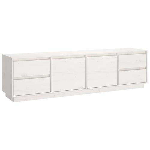 Tv-bord 176x37x47,5 cm massivt fyrretræ hvid