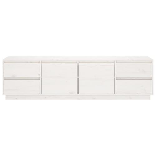 Tv-bord 176x37x47,5 cm massivt fyrretræ hvid