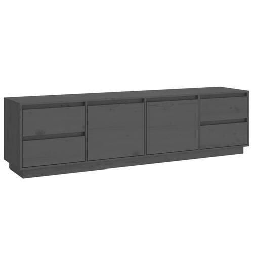 Tv-bord 176x37x47,5 cm massivt fyrretræ grå