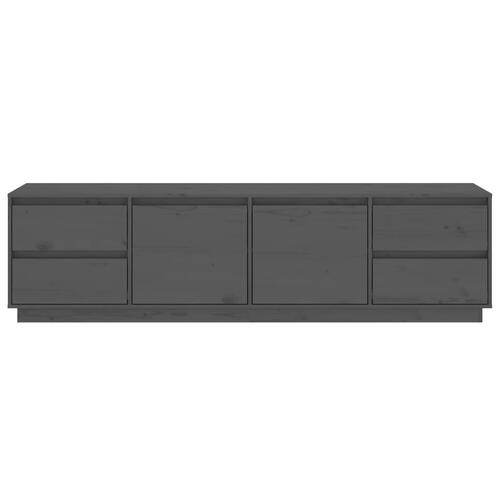 Tv-bord 176x37x47,5 cm massivt fyrretræ grå