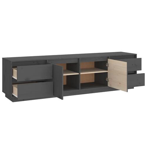 Tv-bord 176x37x47,5 cm massivt fyrretræ grå