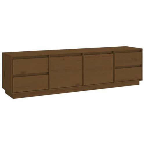 Tv-bord 176x37x47,5 cm massivt fyrretræ gyldenbrun