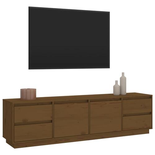 Tv-bord 176x37x47,5 cm massivt fyrretræ gyldenbrun