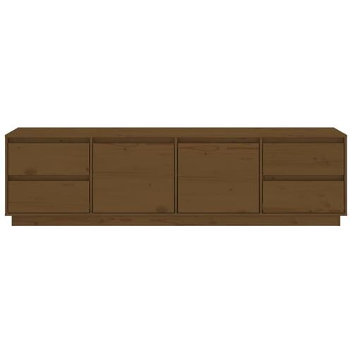 Tv-bord 176x37x47,5 cm massivt fyrretræ gyldenbrun