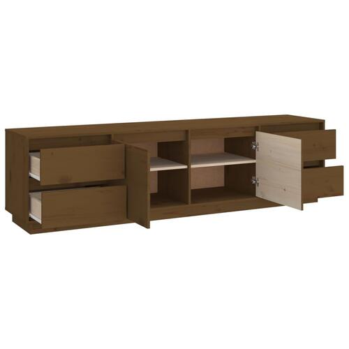 Tv-bord 176x37x47,5 cm massivt fyrretræ gyldenbrun